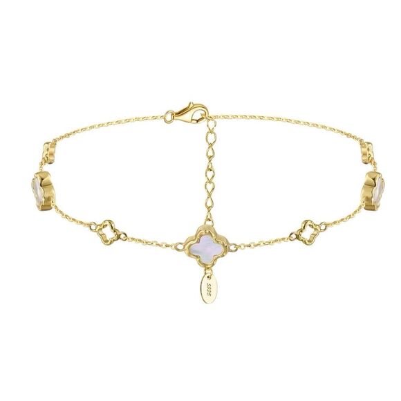 ENA925 14k over Sterling Silver Anklet - Picture 2 of 6